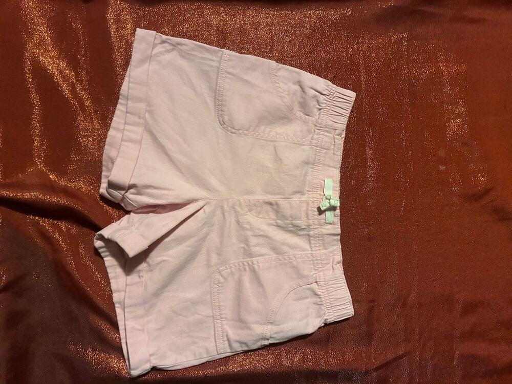 Kids Shorts Girls 18-24M Pink Elastic Waist Bow Pockets Cotton Summer Toddler